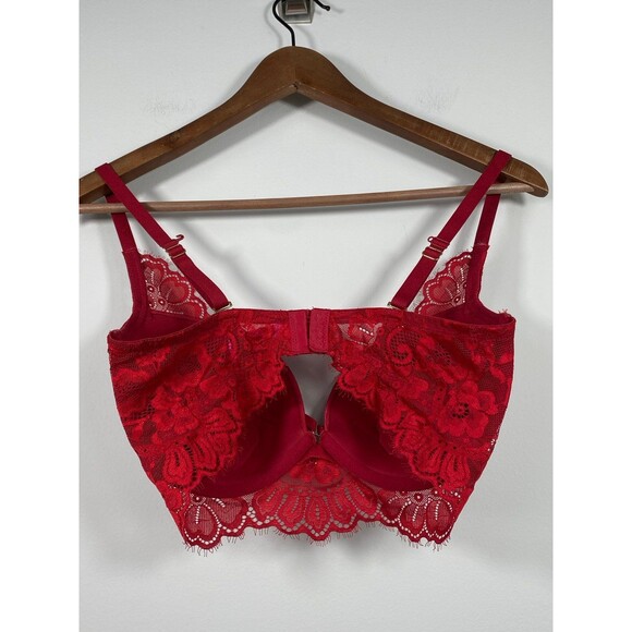 La Senza Beyond Sexy Red Lace Push Up Bra 34DD Romantic Lingerie - Picture 2 of 4